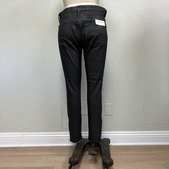 NWT AG Adriano Goldschmied Farrah Skinny Ankle Metallic Black Jeans 32 $225 - Picture 4 of 6